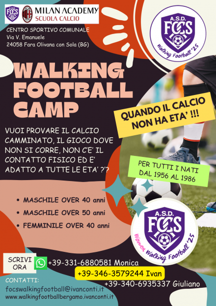 Benvenuti nel sito del FOCS Walking Football - ASD FOcS Walking Football - D.S. Conti Ivan e Asperti Giuliano
